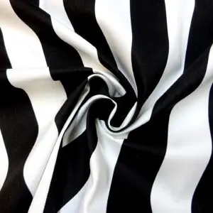 Drill Fabric 5cm Stripe Black White