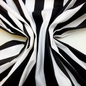 Drill Fabric 5cm Stripe Black White