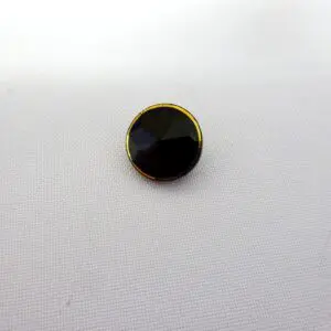 Buttons Black Faceted With Gold Edge 14mm Code Jam