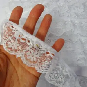 Lace Trimming 4cm Frilled Eyelet Eileen White