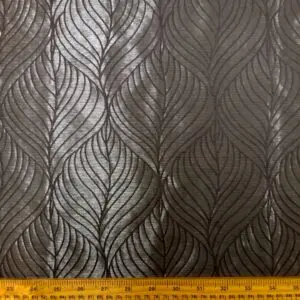 Curtain Fabric Intertwined Lines Satinised Texture Black Grey
