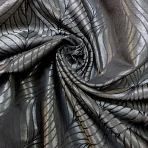 Curtain Fabric Intertwined Lines Satinised Texture Black Grey