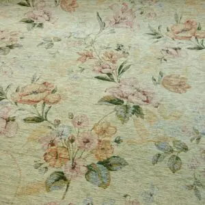 Curtain Upholstery Fabric Chenille Olde Garden Pink Green