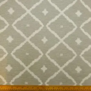 Curtain Fabric Obvious Dot Diamond Grey Ivory