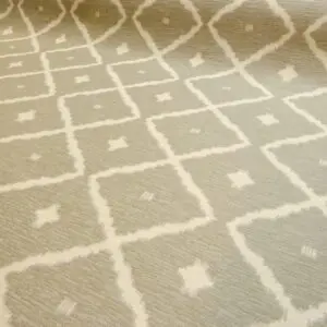 Curtain Fabric Obvious Dot Diamond Grey Ivory