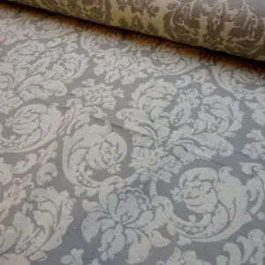 Curtain Fabric Light Weight Tapestry Buckingham Rose Grey Cream