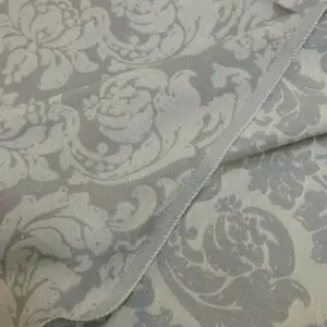 Curtain Fabric Light Weight Tapestry Buckingham Rose Grey Cream