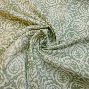 Curtain Fabric Canvas 4 Leaf Clover Ivory Sage