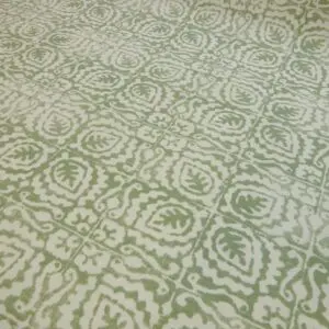 Curtain Fabric Canvas 4 Leaf Clover Ivory Sage