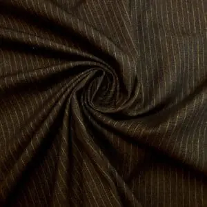 Denim Fabric Stretch Cotton Gold Pin Stripe Black
