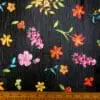 Georgette Fabric Floral Crinkle California Garden Black