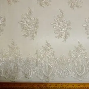Lace Fabric Bridal Scalloped Sequinned Sweet April Angel Ivory