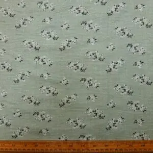 Linen Look Fabric Suiting Light Weight Sprig Cluster Sage