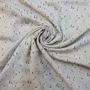 Linen Look Fabric Suiting Light Weight Sprig Cluster Floral Muesli Beige