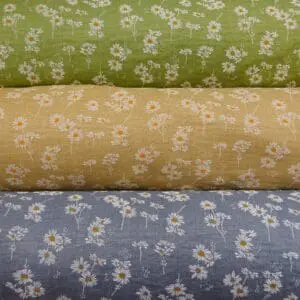 Linen Look Fabric Suiting Light Weight Mungo Daisy