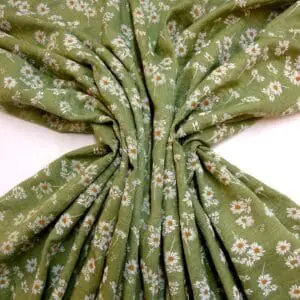 Linen Look Fabric Suiting Light Weight Mungo Daisy Sage