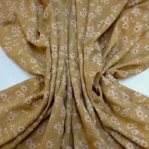 Linen Look Fabric Suiting Light Weight Mungo Daisy Sand