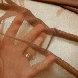 Body Netting Fabric Stretch Plain Brown