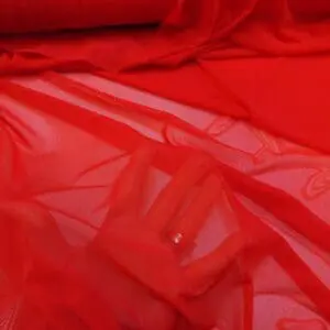 Body Netting Fabric Stretch Plain Red