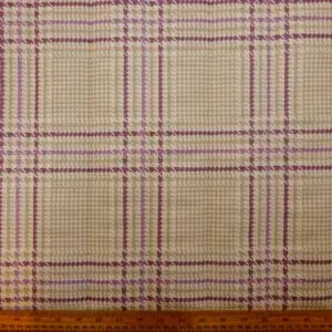 Quilting Fabric Cotton Canvas Plaid Cream Mauve