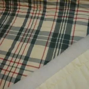 Quilting Fabric Cotton Canvas Plaid Cream Denim Red