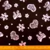 Cotton Print Fabric Stretch Distilled Flower Black Pink