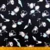 Cotton Print Fabric Stretch Ebony Pumps Black Pink