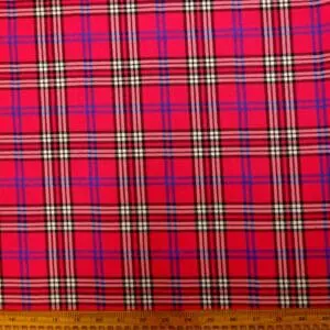 Suiting Fabric Tartan Paddington Cerise Pink