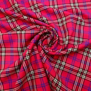 Suiting Fabric Tartan Paddington Cerise Pink