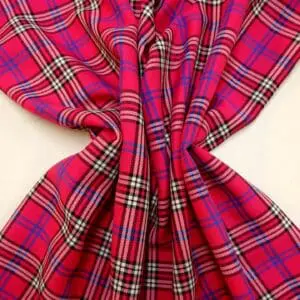 Suiting Fabric Tartan Paddington Cerise Pink