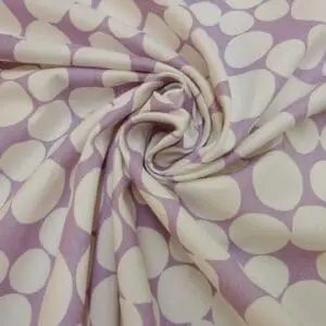 Cotton Canvas Fabric Brighton Bubbles Ivory/Lilac