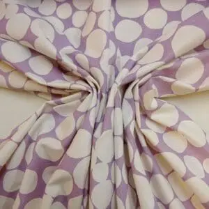 Cotton Canvas Fabric Brighton Bubbles Ivory/Lilac