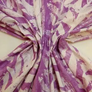 Cotton Canvas Fabric Floral Portmeirion Palms Grape