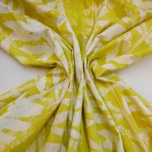 Cotton Canvas Fabric Floral Portmeirion Palms Lime
