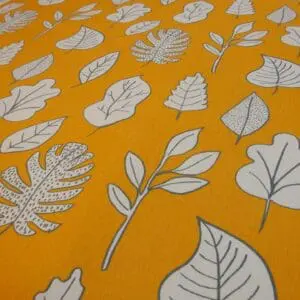 Cotton Canvas Fabric Floral Leaf Collective Amber