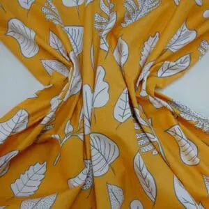 Cotton Canvas Fabric Floral Leaf Collective Amber
