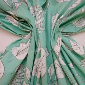 Cotton Canvas Fabric Floral Leaf Collective Spearmint