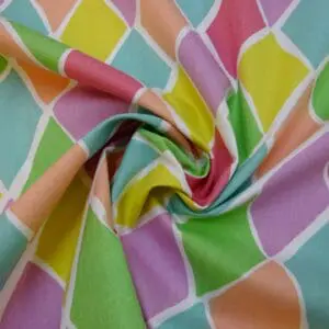 Cotton Canvas Fabric Harlequin Peach/Mauve