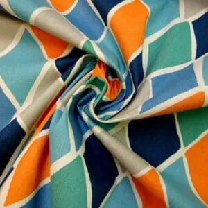 Cotton Canvas Fabric Harlequin Navy/Grey