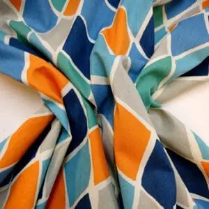 Cotton Canvas Fabric Harlequin Navy/Grey