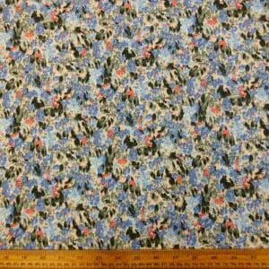 Crepe De Chine Fabric Floral Salzberg Blue