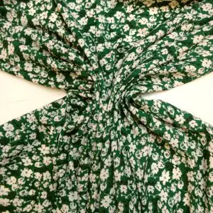 Crepe De Chine Fabric Capri Floral Green