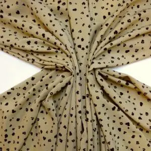 Crepe De Chine Fabric Small Spotted Genet Beige Black