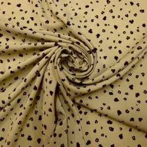 Crepe De Chine Fabric Small Spotted Genet Beige Black