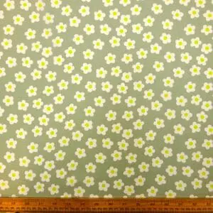 Crepe De Chine Fabric Confetti Flower Sage