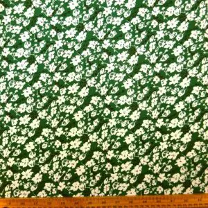 Crepe De Chine Fabric Capri Floral Green