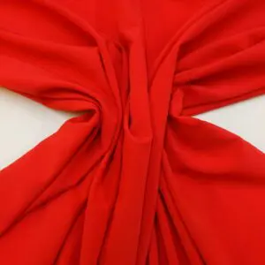 Crepe Fabric Soft Flow Sea Wave Crinkle Red