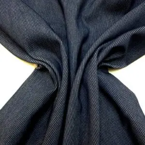 Denim Fabric Stretch Rib Pin Stripe Indigo