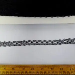 Flat Lace Trimming Viva Eyelet 12mm Wide Black