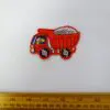 Sew On Motif Patch Dumper Truck Red
